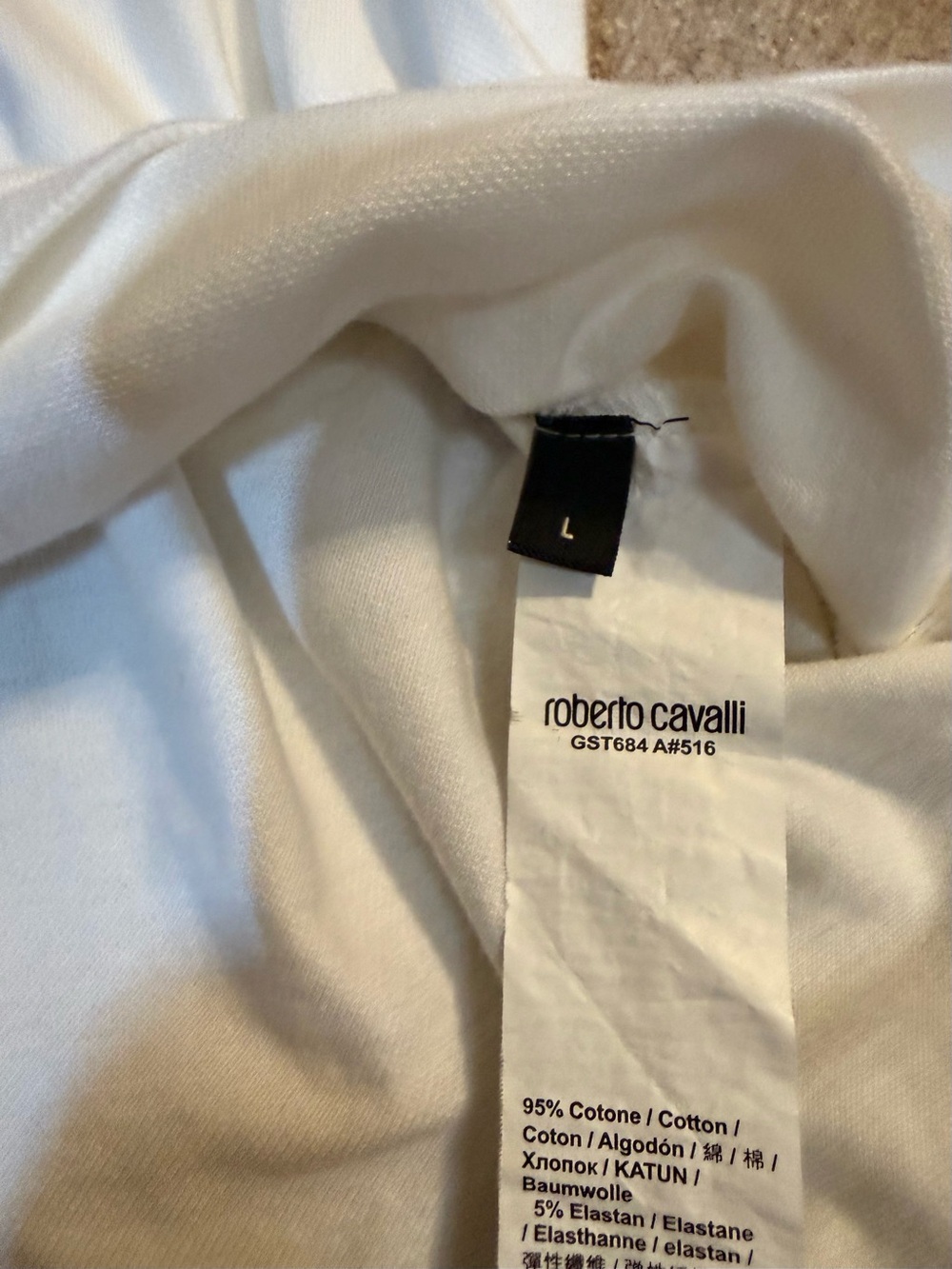 Roberto Cavalli White Polo with Red Trim and Chest Logo - Picture 6 of 6